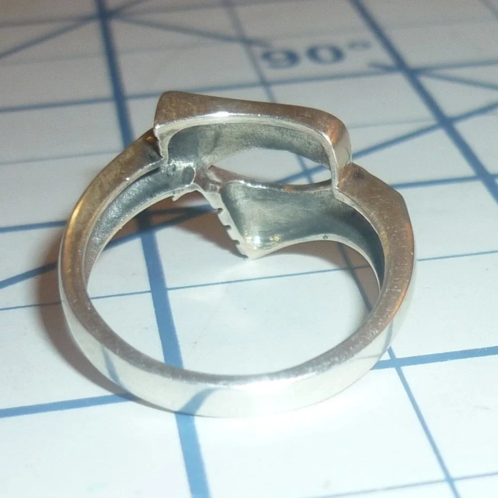 Sterling Silver Baby Feet Bypass Ring Size 7 .925 Signed Hallmark B Keepsake